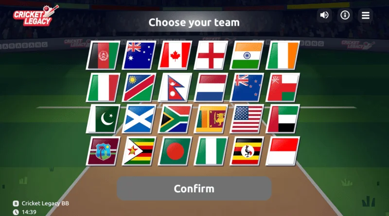 Cricket Legacy BB teamselectie