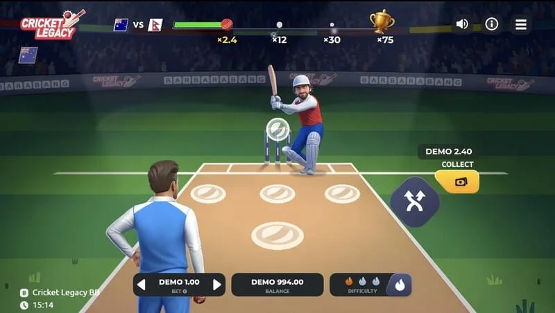 Cricket Legacy BB speelscherm